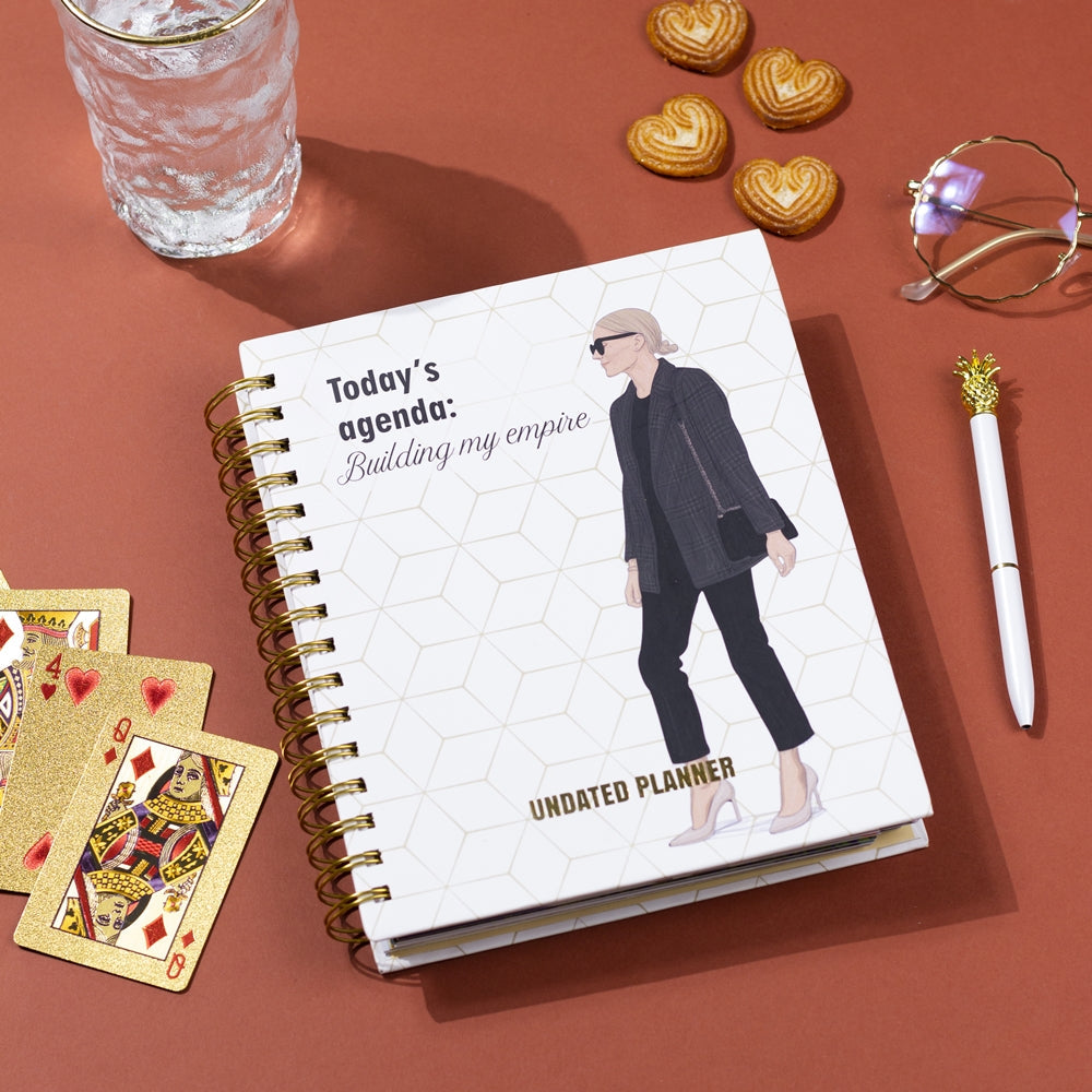Undated Yearly Planner - Building My Empire (2023 Collection) + Ultimate Sticker Book Undated Planners June Trading