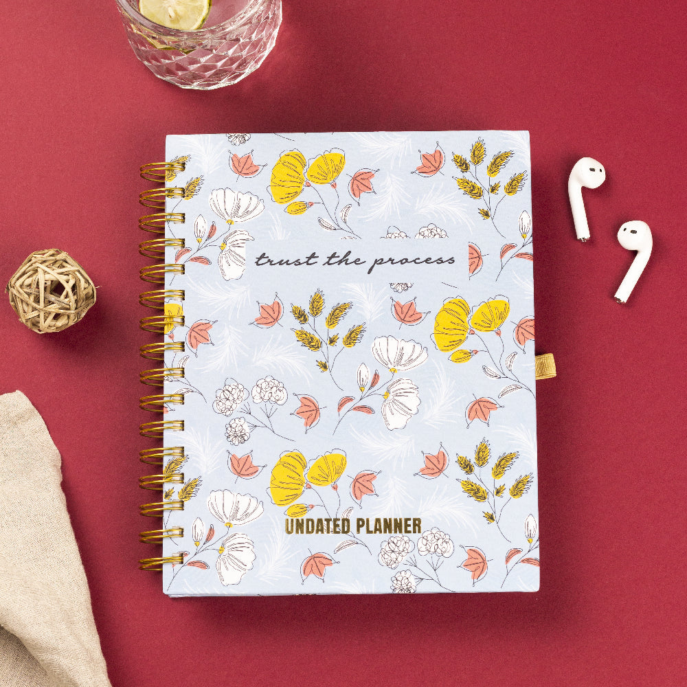 Undated Yearly Planner - Trust The Process (2023 Collection) + Ultimate Sticker Book Undated Planners June Trading