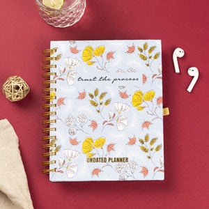 Undated Yearly Planner - Trust The Process (2023 Collection) + Ultimate Sticker Book Undated Planners June Trading