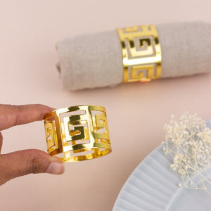 Minimalist Greek Rose Gold Napkin Rings (Set of 6) Napkin Rings June Trading