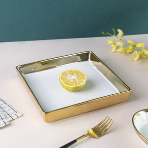 Aurulent Square Starter Plate (7 Inches) Serving Tray June Trading