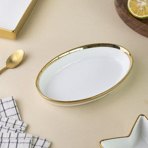 Aurulent Edge Small Oval Tray Serving Tray June Trading