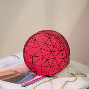 Round Geometric Sling Bag June Trading Scarlet Red