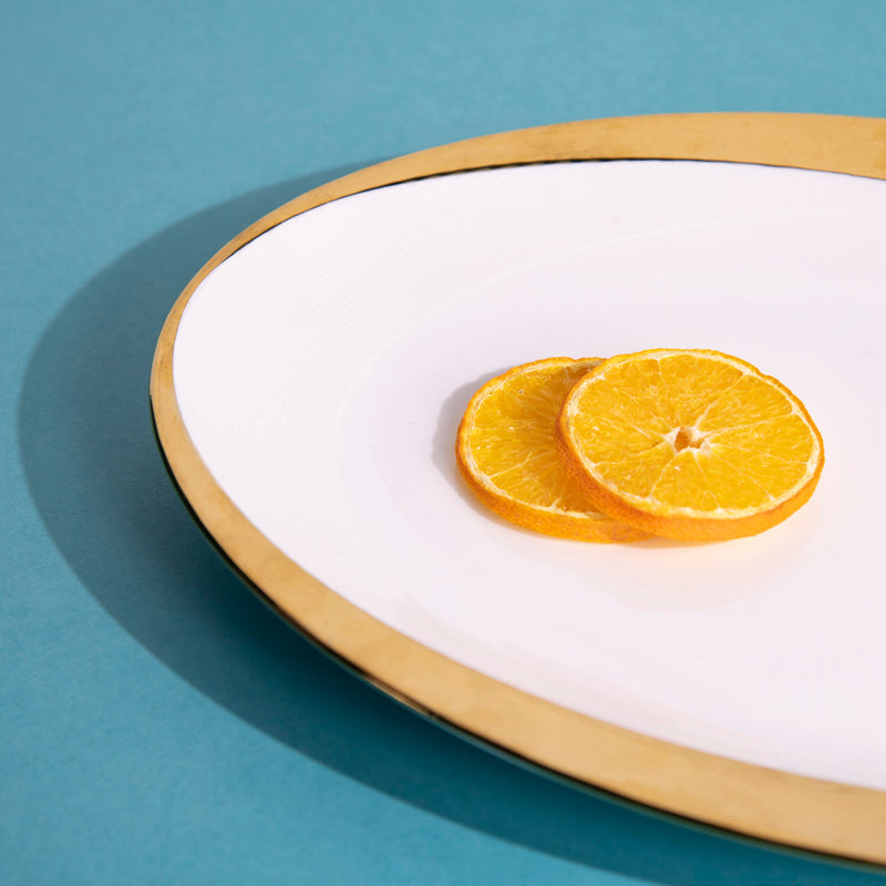 Aurulent Edge Abstract Oval Serving Plate Serving Tray June Trading