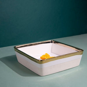 Aurulent Accent Square Serving Bowl Serving Tray June Trading