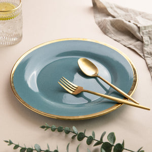 Aurulent Tones of Ocean Dinner Plate Dinner Plates June Trading