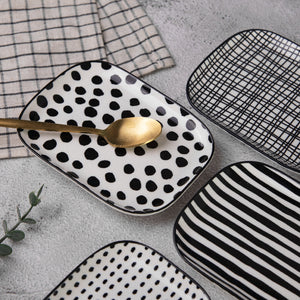 Seamless Pattern Rectangle 5.5 Inch Snack Plate (Set of 4) Snack Plate June Trading