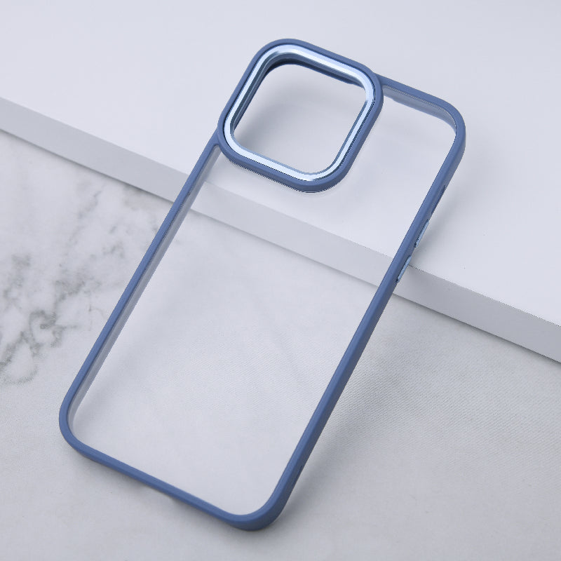Apple iPhone 14 Pro Acrylic Edge Metallic Transparent Case Mobile Phone Cases June Trading Steel Blue