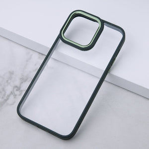 Apple iPhone 14 Pro Acrylic Edge Metallic Transparent Case Mobile Phone Cases June Trading Basil Green