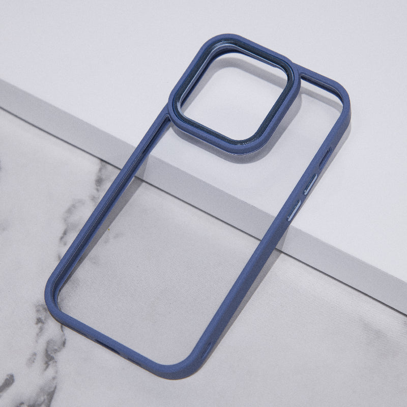 Apple iPhone 14 Pro Max Acrylic Edge Metallic Transparent Case Mobile Phone Cases June Trading Iris Blue