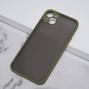 Acrylic Edge With Frosted Back Apple iPhone 14 Plus Cover Mobile Phone Cases June Trading Olive Green