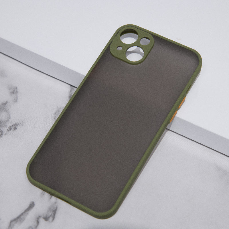 Acrylic Edge With Frosted Back Apple iPhone 14 Plus Cover Mobile Phone Cases June Trading Olive Green