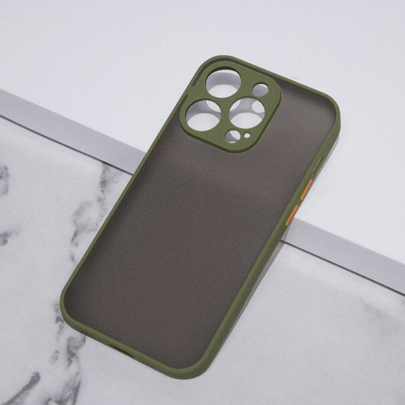 Acrylic Edge With Frosted Back Apple iPhone 14 Pro Max Cover Mobile Phone Cases June Trading Olive Green