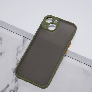 Acrylic Edge With Frosted Back Apple iPhone 14 Cover Mobile Phone Cases June Trading Olive Green