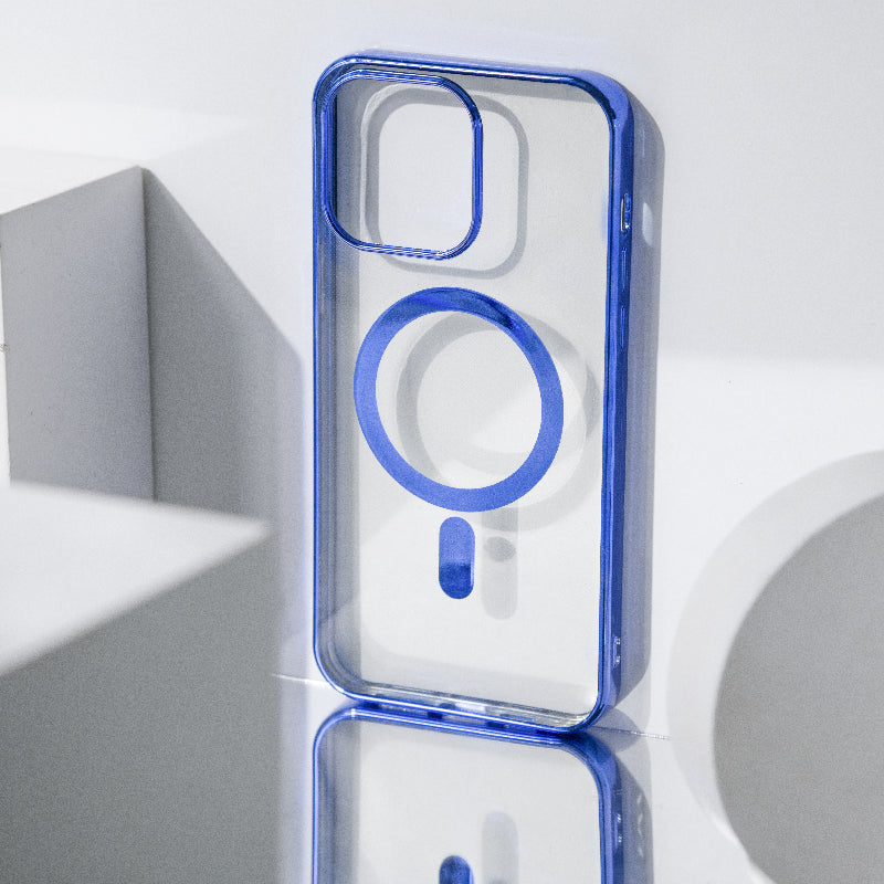 Metallichrome Saphire Blue Magsafe Clear iPhone Cover Mobile Phone Cases June Trading iPhone 14 Pro Max
