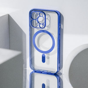 Metallichrome Saphire Blue Magsafe Clear iPhone Cover Mobile Phone Cases June Trading iPhone 13 Pro Max