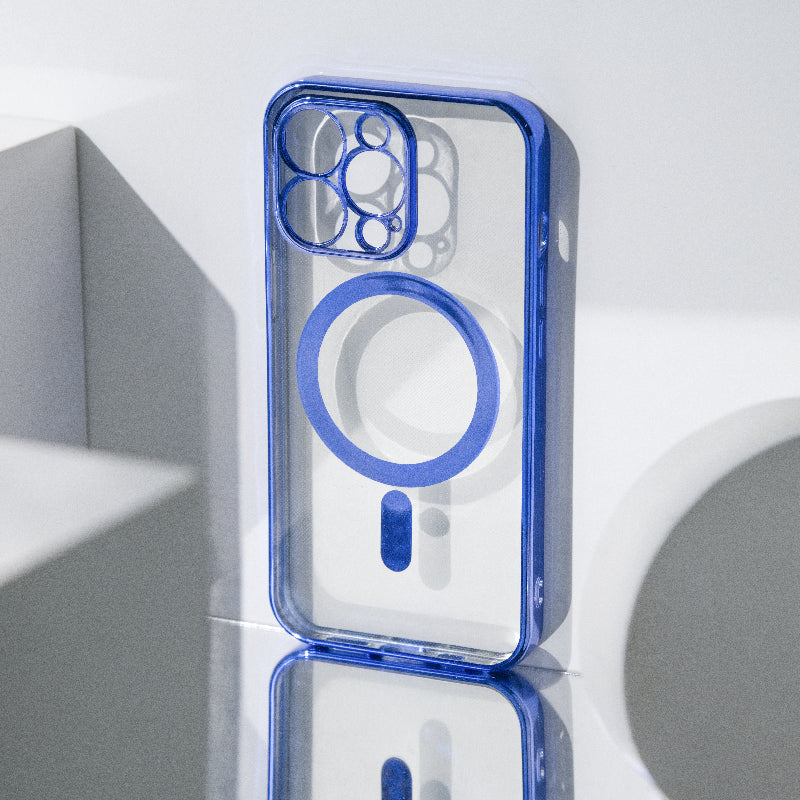 Metallichrome Saphire Blue Magsafe Clear iPhone Cover Mobile Phone Cases June Trading iPhone 13 Pro Max