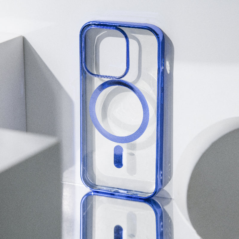 Metallichrome Saphire Blue Magsafe Clear iPhone Cover Mobile Phone Cases June Trading iPhone 14