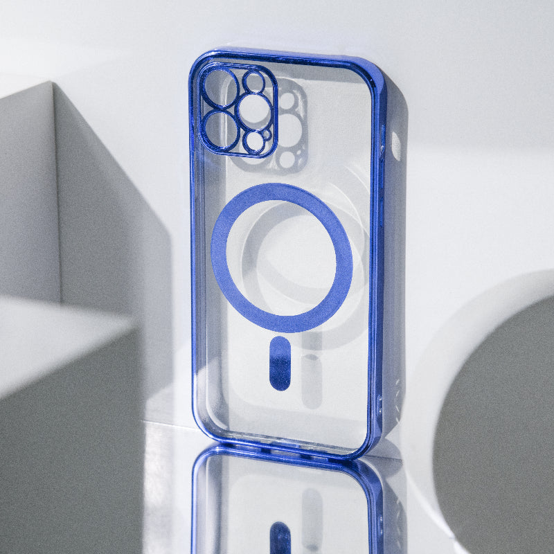 Metallichrome Saphire Blue Magsafe Clear iPhone Cover Mobile Phone Cases June Trading iPhone 12 Pro