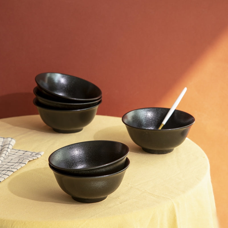 Rustic Style Black Bowl Bowls June Trading