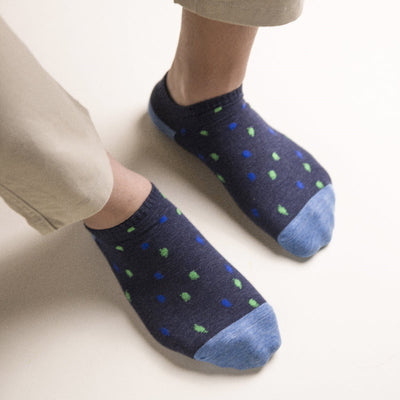 Blue & Green Pattern Socks Men Sock ERL   
