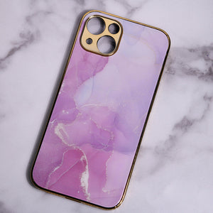 Marble Pattern Rose Gold Edge iPhone 13 Case iPhone 13 June Trading Blush Pink
