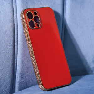 Rose Gold Carved Edge Luxury iPhone 11 Pro Case iPhone 11 Pro June Trading Candy Red