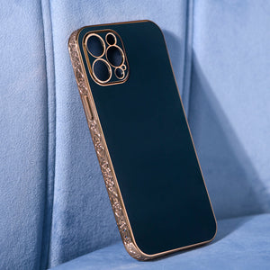 Rose Gold Carved Edge Luxury iPhone 12 Pro Case iPhone 12 & 12 Pro June Trading Pine Green