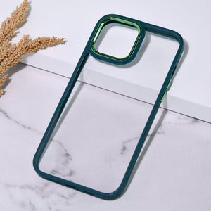 Apple iPhone 13 Acrylic Edge Metallic Transparent Case iPhone 13 June Trading Forest Green