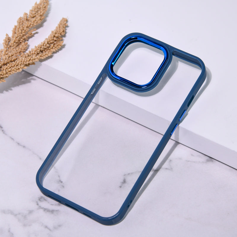 Apple iPhone 13 Pro Max Acrylic Edge Metallic Transparent Case iPhone 13 Pro Max June Trading Midnight Blue