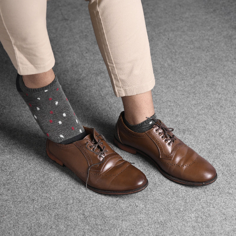Anchor Grey Polka Dot Socks Men Sock ERL