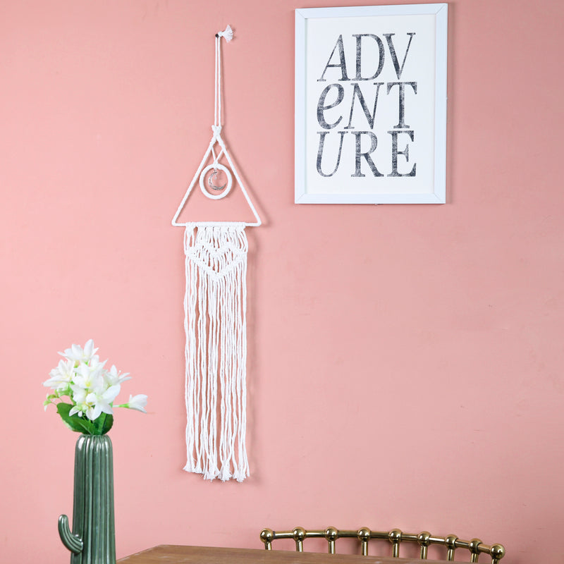 Decorative Macramé Handmade Wall Hanging With Fairy Lights Macrame June Trading