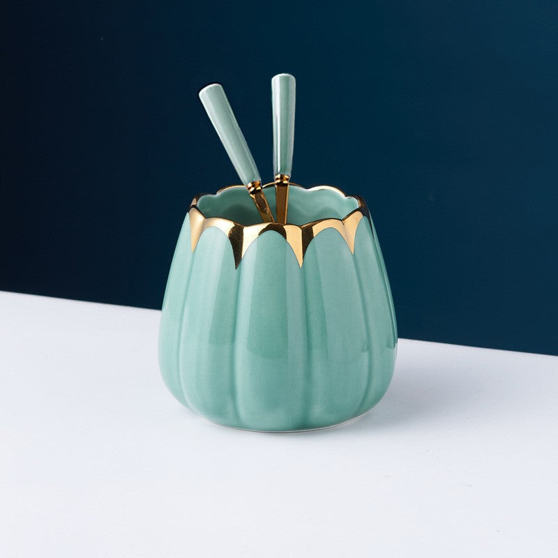 Empyrean Cutlery Stand With Spoon-Fork Set Cutlery Stand June Trading Fern Green