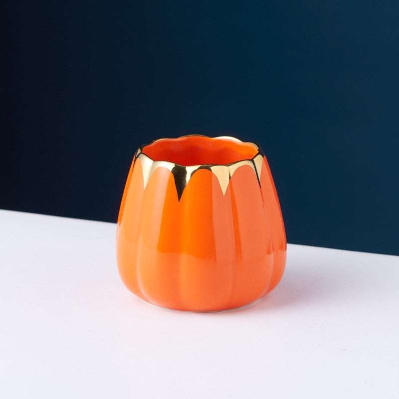 Empyrean Cutlery Stand With Spoon-Fork Set Cutlery Stand June Trading Pumpkin Orange