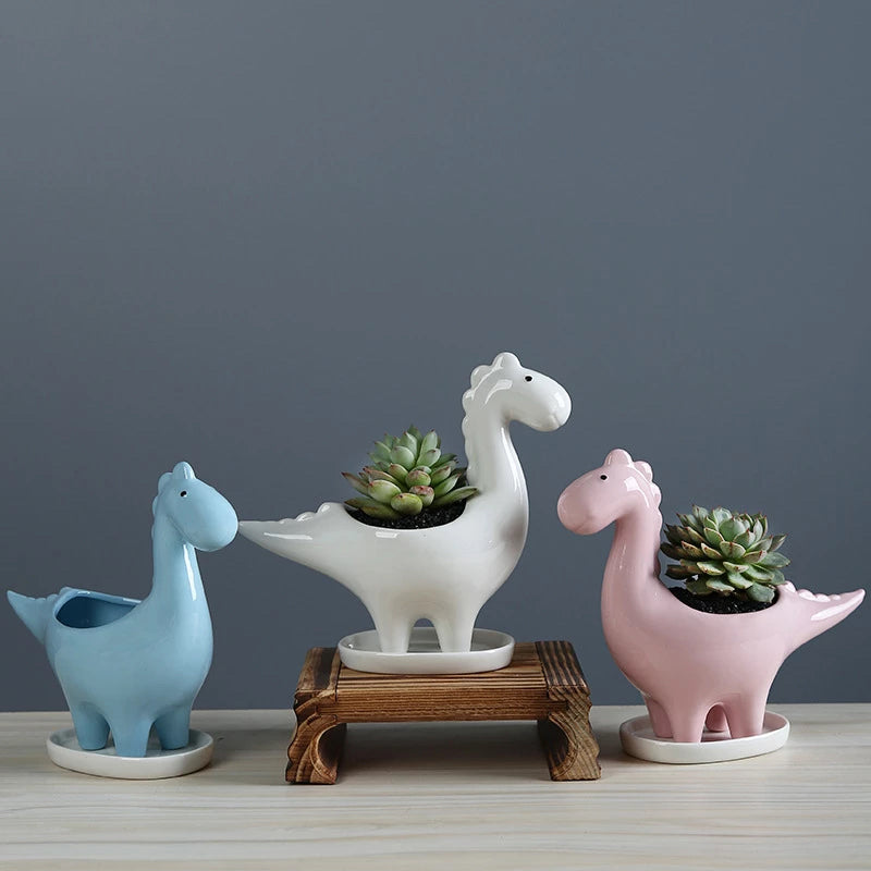 Dinosaur Ceramic Pot For Plants Planters June Trading