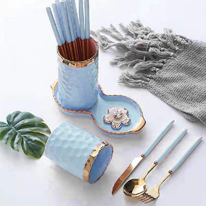 Decorous Cutlery Stand & Tray Cutlery Stand June Trading Light Blue