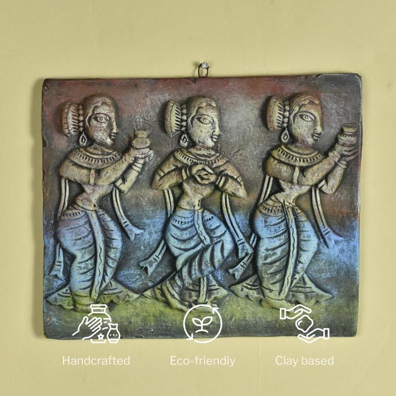 Sowpeace Premium Terracotta Abstract Three Women Wall Art