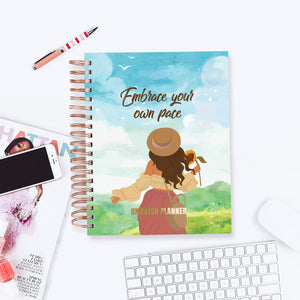 Undated Yearly Planner - Embrace Your Own Pace (2023 Collection) + Ultimate Sticker Book Undated Planners June Trading