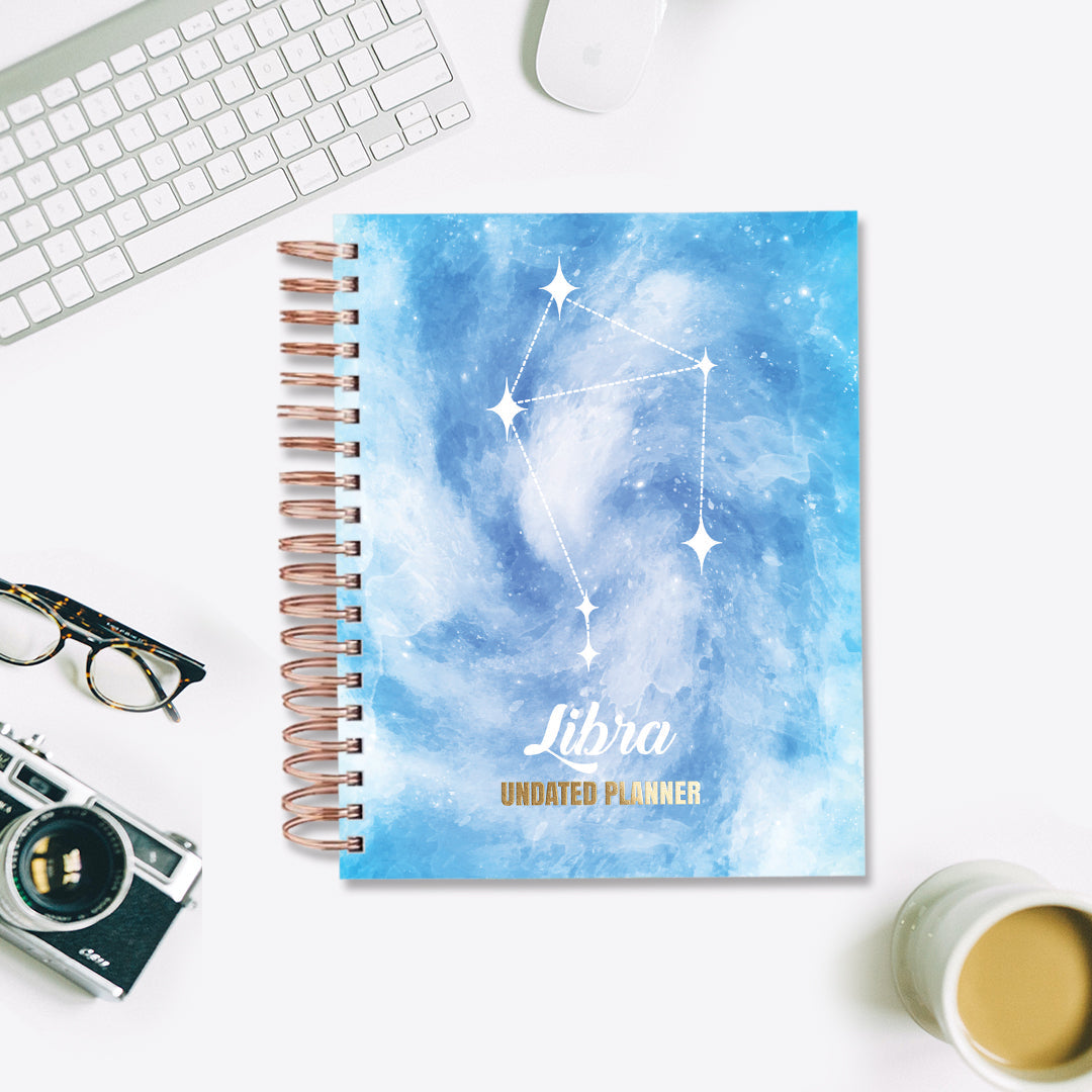 Undated Yearly Planner - Libra (2023 Collection) + Ultimate Sticker Book Undated Planners June Trading
