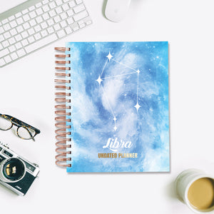Undated Yearly Planner - Libra (2023 Collection) + Ultimate Sticker Book Undated Planners June Trading