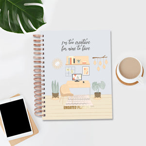 Undated Yearly Planner - Too Creative For 9 to 5 (2023 Collection) + Ultimate Sticker Book Undated Planners June Trading