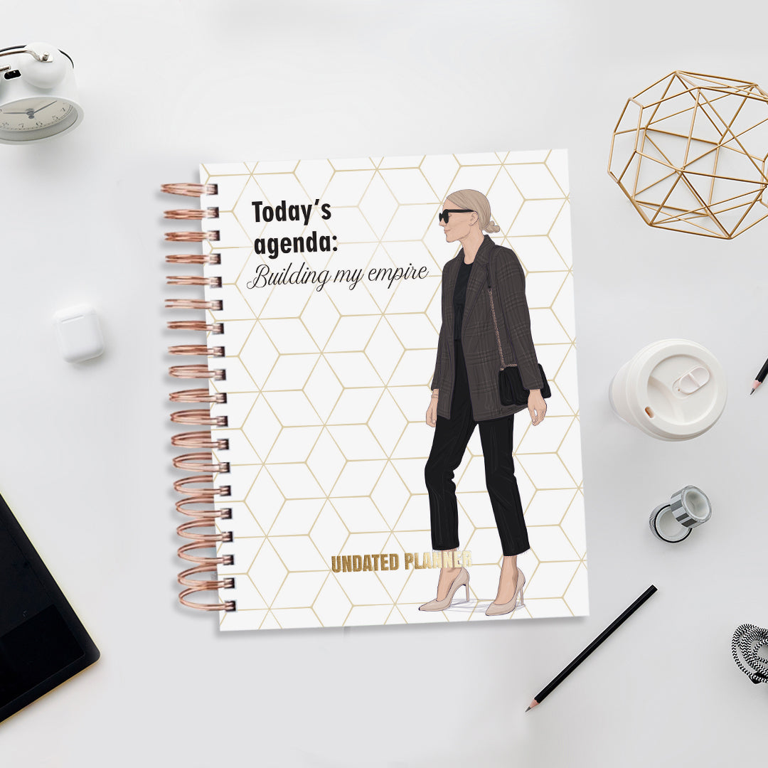 Undated Yearly Planner - Building My Empire (2023 Collection) + Ultimate Sticker Book Undated Planners June Trading