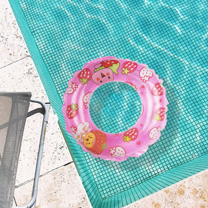 Happy Strawberry Inflatable Swim Ring For Kids Swimming Tubes ERL