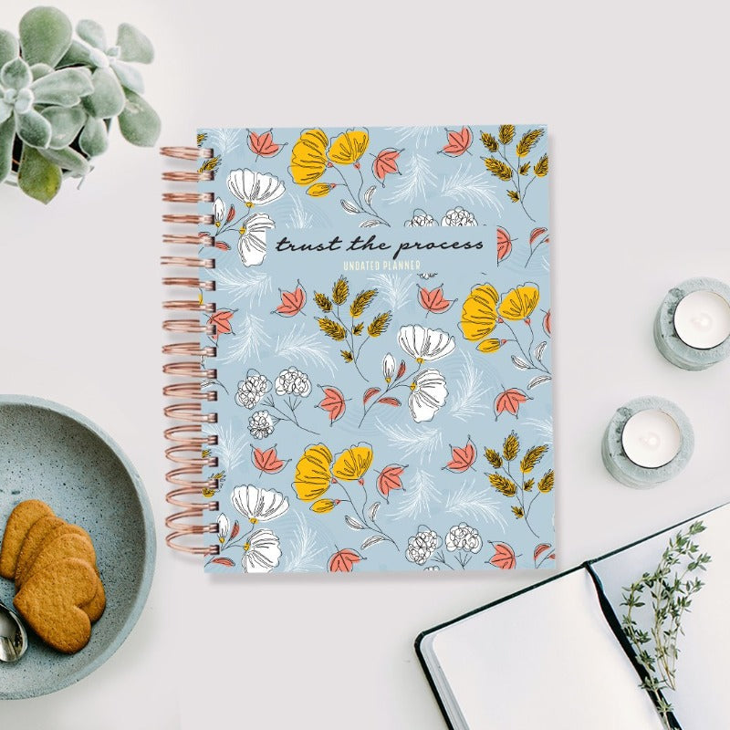 Undated Yearly Planner - Trust The Process (2023 Collection) + Ultimate Sticker Book Undated Planners June Trading