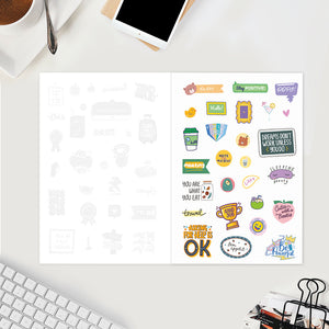 Undated Yearly Planner - Shine Like The Universe (2023 Collection) + Ultimate Sticker Book Undated Planners June Trading