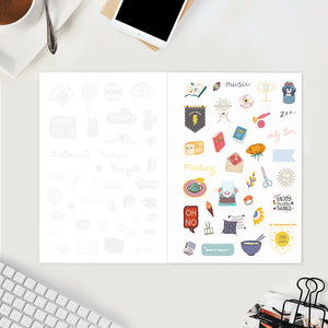 Undated Yearly Planner - Leo (2023 Collection) + Ultimate Sticker Book Undated Planners June Trading