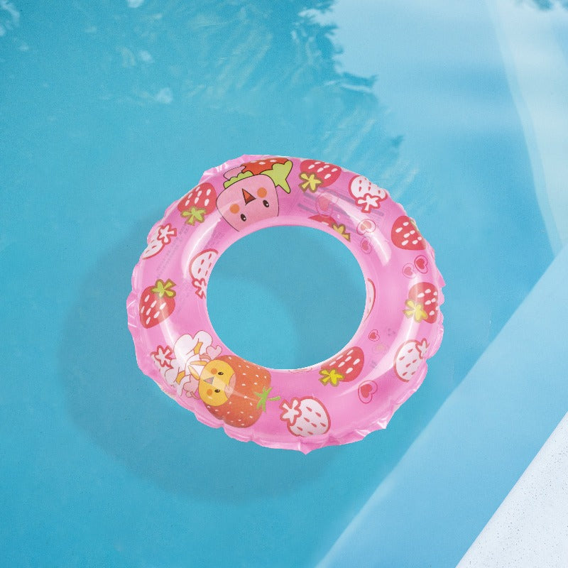 Happy Strawberry Inflatable Swim Ring For Kids Swimming Tubes ERL