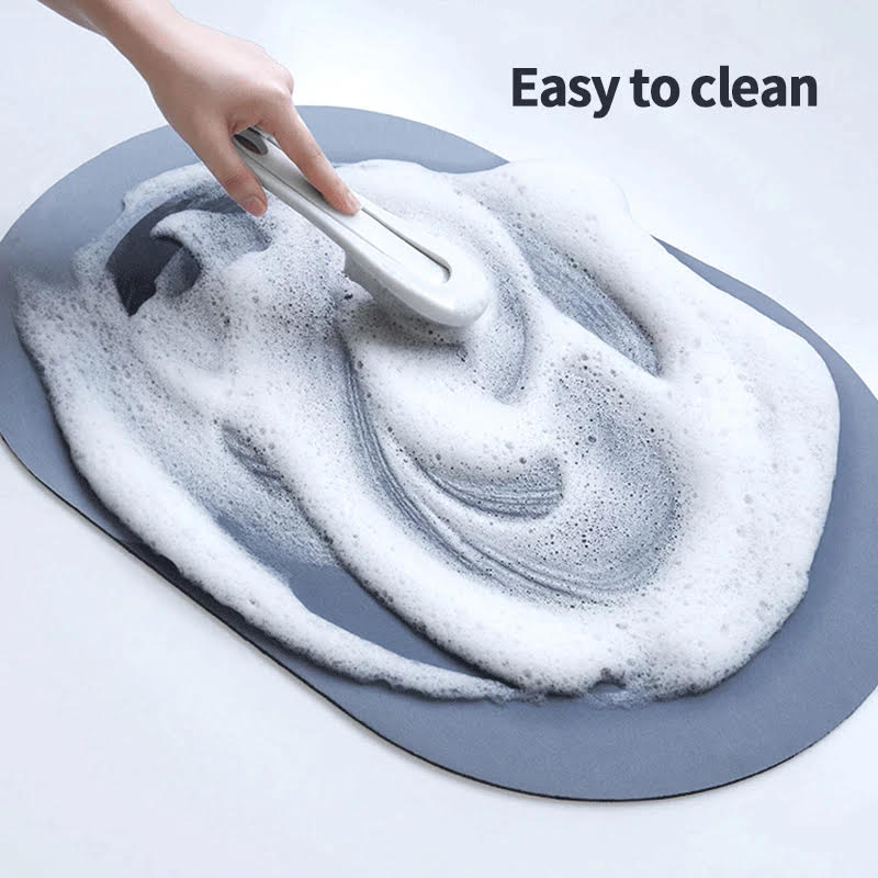 Blue Silver Dust Marble Super Absorbent Anti Skid Bathroom Floor Mat Bathroom Mats June Trading