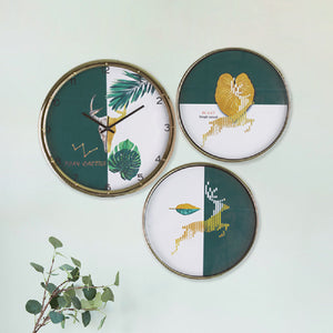 Tropical Deer Wall Clock & Frame Set Wall Clocks June Trading