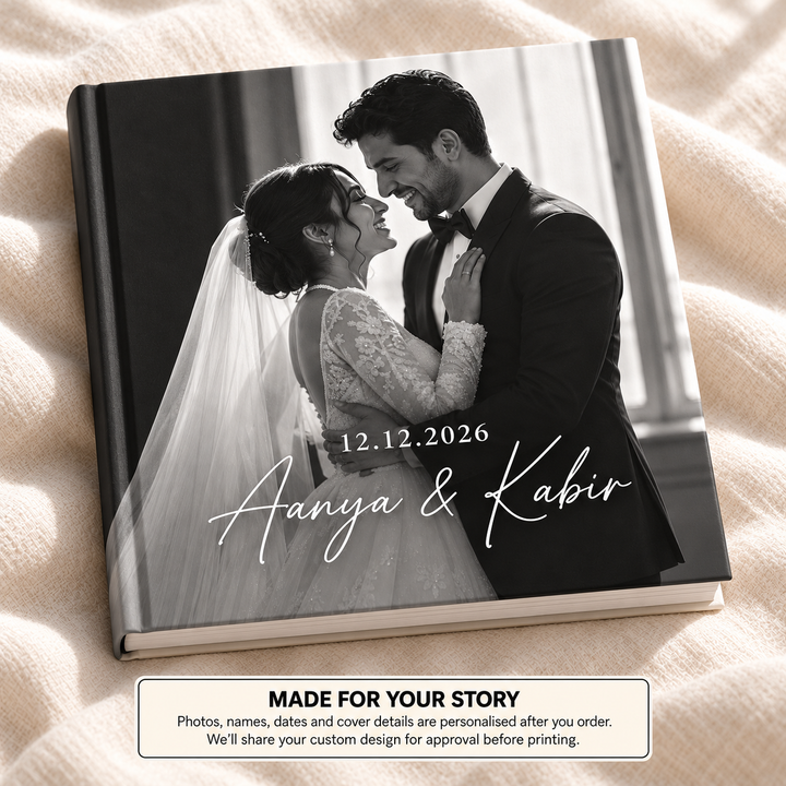 Cinematic Wedding — personalised wedding photo book cover